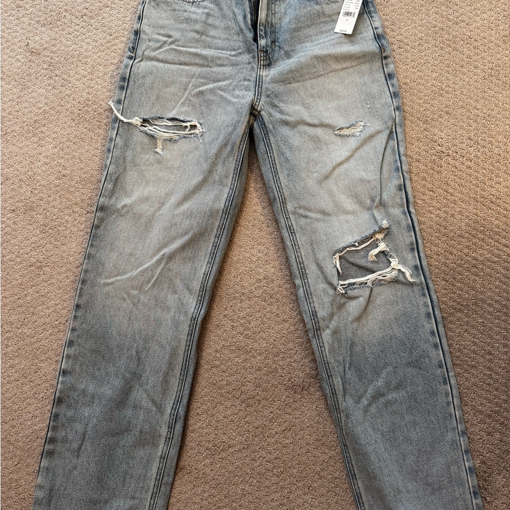 NWT Pacsun 90s Boyfriend Distressed Women's Light Blue Jeans Size 27